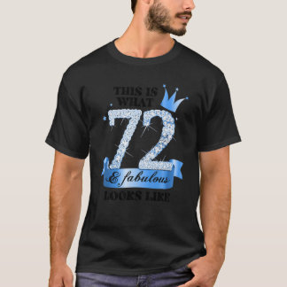 T-shirt 72 & Fabulous I Blue White Party Group Candid Phot