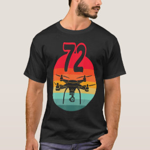 T-shirt 72e Anniversaire I Télécommande Rétro Drones Avec 