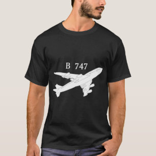 T-shirt 747 Avion Chemise dessinée à la main Graphique T