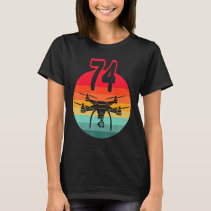 T-shirt 74e Anniversaire I Télécommande Rétro Drones Avec 