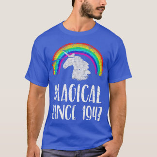 T-shirt 74e anniversaire, licorne vintage, Magique depuis 