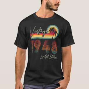 T-shirt 75 Ans Né En 1948 Vintage 75ème Anniversaire Ret