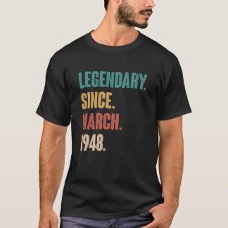 T-shirt 75 Ans Vieux 1948 Anniversaire Mars 75e Déco