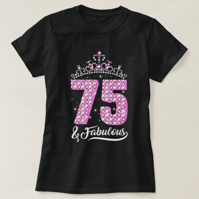 T-shirt 75 et fabuleux 75e anniversaire Diamond Crown Gift (Design devant)