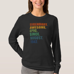 T-shirt 75e anniversaire août 1947 Hommes et femmes 75 ans