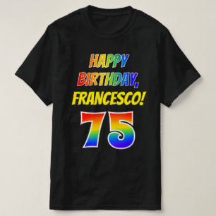 T-shirt 75e anniversaire — Bold, Fun, Rainbow 75, Nom pe