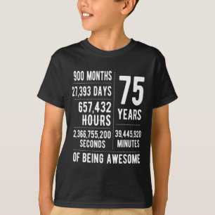 T-shirt 75e anniversaire hommes femmes drôle 75 ans