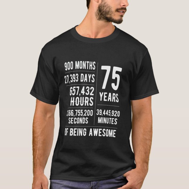 T-shirt 75e anniversaire Hommes Femmes Drôle 75 ans (Devant)