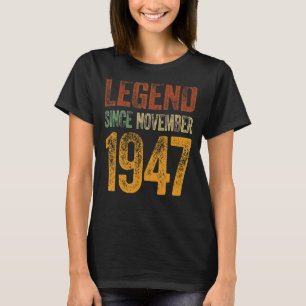 T-shirt 75e anniversaire Novembre Né 75 ans Légende depuis