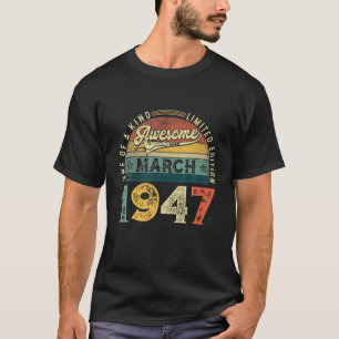 T-shirt 75E Décoration Anniversaire Mars 1947 Hommes Femme