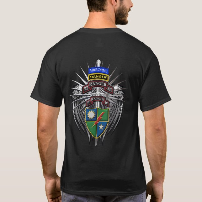 T-shirt 75e Régiment de Rangers 1er Bataillon (1re Bataill (Dos)