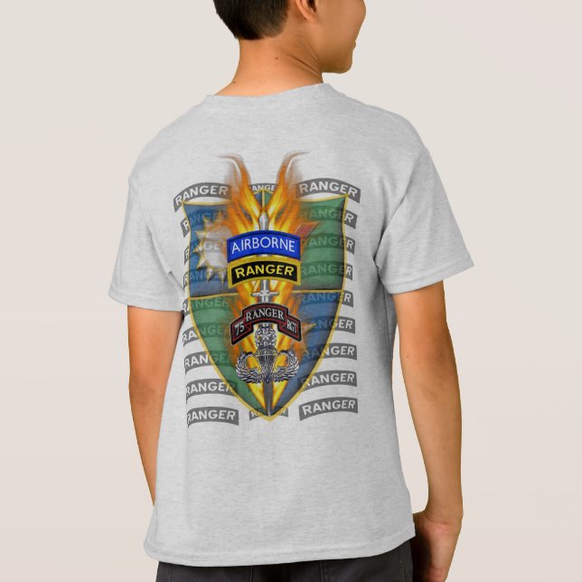 T-shirt 75e régiment de Rangers : "Les Rangers mènent le c (Dos)