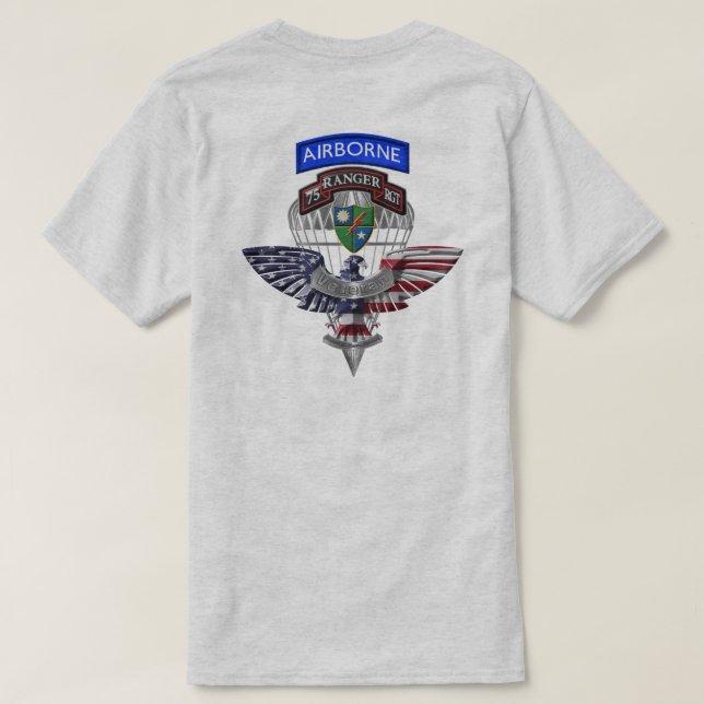 T-shirt 75e régiment de Rangers : "Les Rangers mènent le c (Design dos)