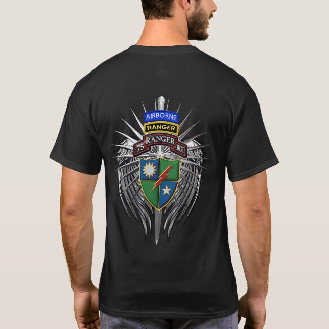 T-shirt 75e régiment de Rangers : "Les Rangers mènent le c (Dos)