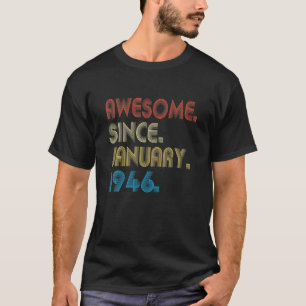 T-shirt 76e Birthday Poison Awesome Since Janvier 1946 76
