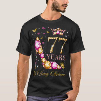 T-shirt 77 Ans D'Être Awesome 77 Ans 77e Anniversaire