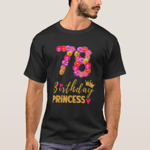 T-shirt 78 Anniversaire Princesse Flower Son 78e B