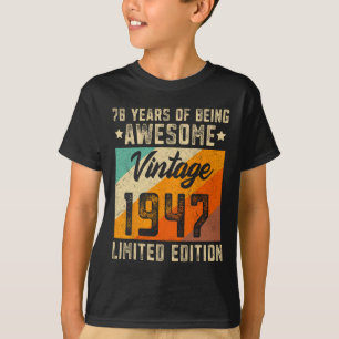 T-shirt 78e anniversaire Hommes 78 ans Femmes 1947 Limited