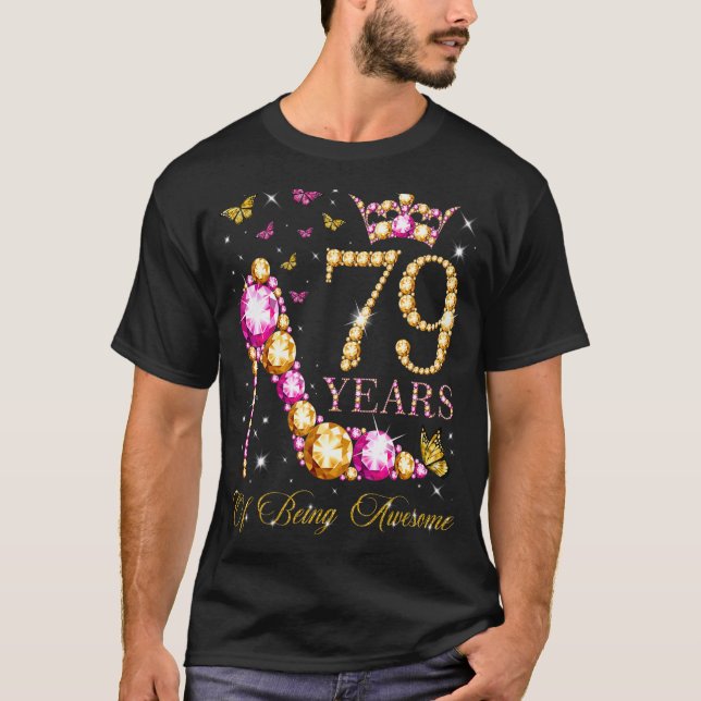 T-shirt 79 Ans D'Être Awesome 79 Ans 79e Anniversaire (Devant)