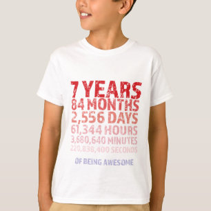 T-shirt 7-84 mois - Devise de conception d'anniversaire po
