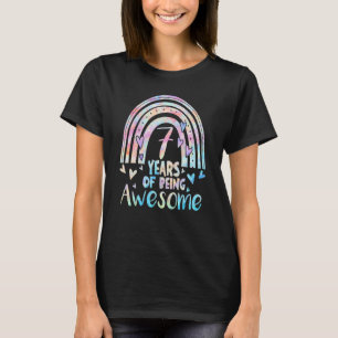 T-shirt 7 Année D'Être Awesome Rainbow Tie Dye 7e Annivers