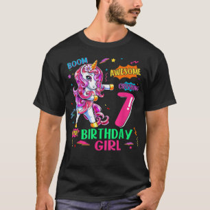 T-shirt 7 Anniversaire Comics Unicorn Flossing 7th B