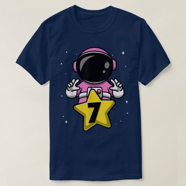 T-shirt 7 Anniversaire de l'astronaute 7e Anniversaire (Design devant)
