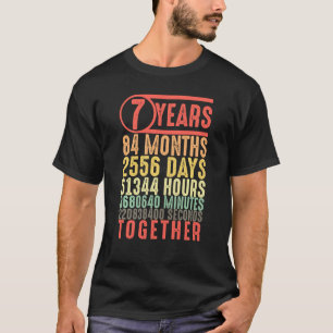 T-shirt 7 Anniversaire pour lui Son couple 7e Mariage