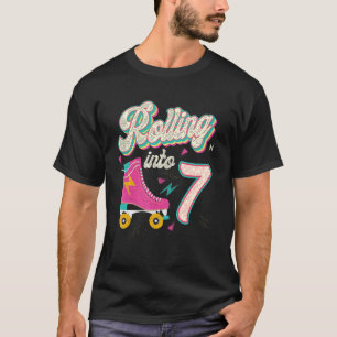 T-shirt 7 Anniversaire Roller Patins Roulant Dans 7 Ans Ol