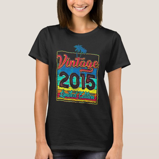 T-shirt 7 Anniversaire Vintage 2015 (Devant)