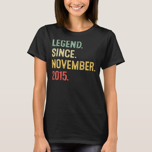 T-shirt 7 Ans 7e Anniversaire Légende de garçon depuis Nov (Devant)