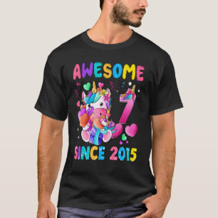 T-shirt 7 ans 7e anniversaire Unicorn Girl Awesome Sinc