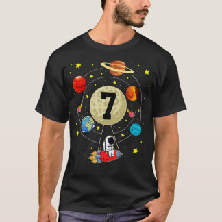 T-shirt 7 ans Anniversaire Cadeaux de garçon Astronaut 7e 