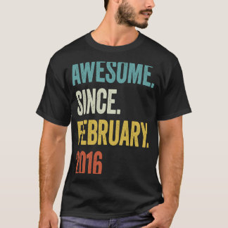 T-shirt 7 Ans Awesome depuis février 2016 7e anniversaire