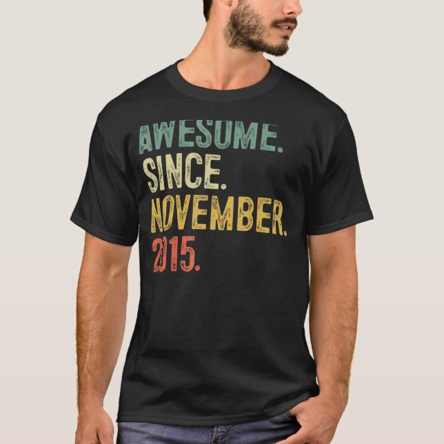 T-shirt 7 Ans Awesome depuis Novembre 2015 7e Naissance (Devant)