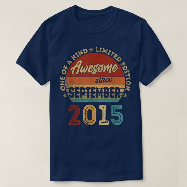 T-shirt 7 Ans Cadeau 7e Anniversaire Awesome Depuis Septem (Design devant)