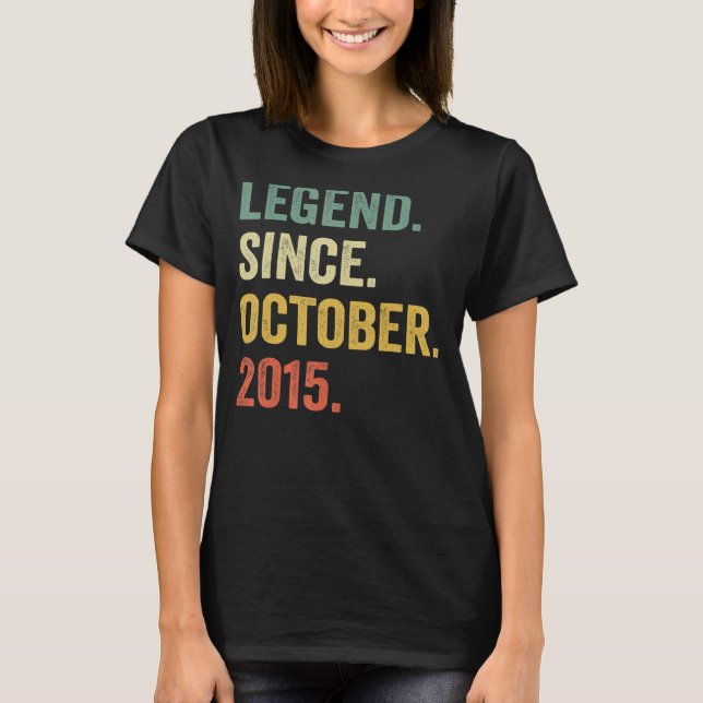 T-shirt 7 Ans Légende depuis Octobre 2015 7e Anniversaire (Devant)