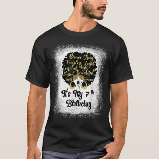 T-shirt 7 Ans Leopard Melanin Fille C'Est Mon Anniversaire