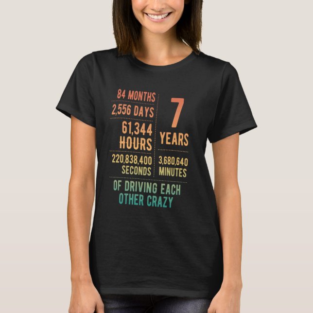 T-shirt 7 ans mariés Funny 7e anniversaire de Mariage 1 (Devant)