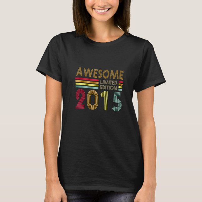 T-shirt 7 Ans Retro Awesome 2015 Editon 7th Birthda (Devant)
