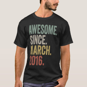 T-shirt 7 Ans Vintage Awesome Depuis Mars 2016 7th B