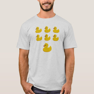 T-shirt 7 canards mignons en caoutchouc jaunes drôles