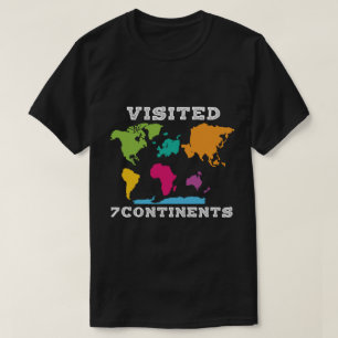 T-shirt 7 continents visités Carte du monde colorée explor
