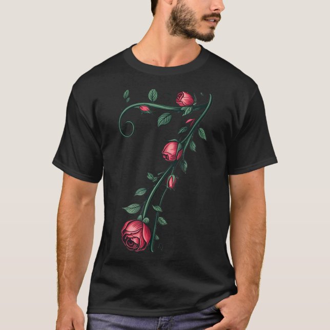 T-shirt 7 Floral 67 Rose Valentines Day Funny Love Matchin (Devant)