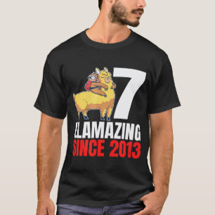T-shirt 7 Llamazing Depuis 2013 Fête d'anniversaire Paress