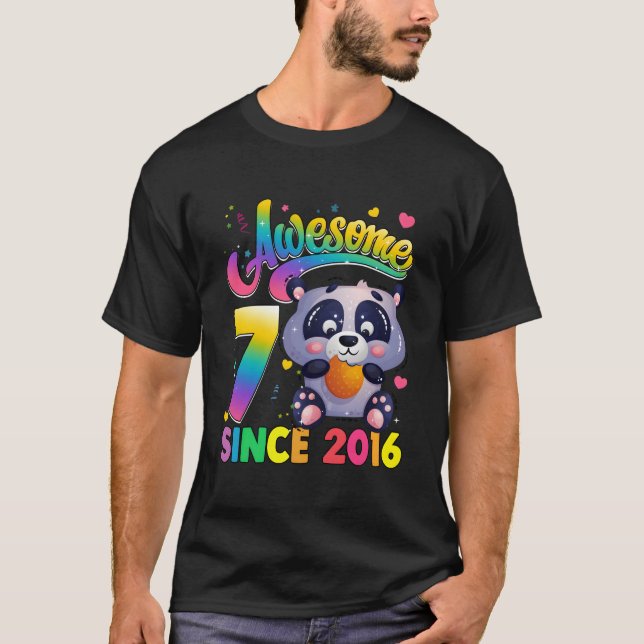 T-shirt 7 Since 2016 Panda 7Th (Devant)