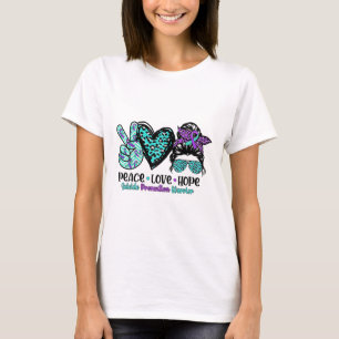 T-shirt 7al6 Prévention du suicide Guerrier Messy Bun Paix