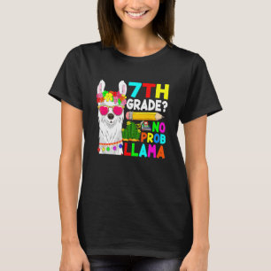 T-shirt 7e année No Prob Llama Retour à l'école Premier jo