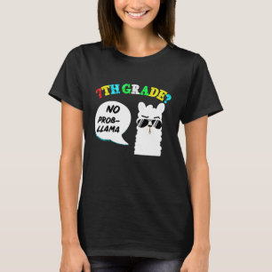 T-shirt 7e année Pas de prob llama Retour à l'école