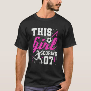 T-shirt 7e anniversaire Cette fille score de 7 ans Footbal